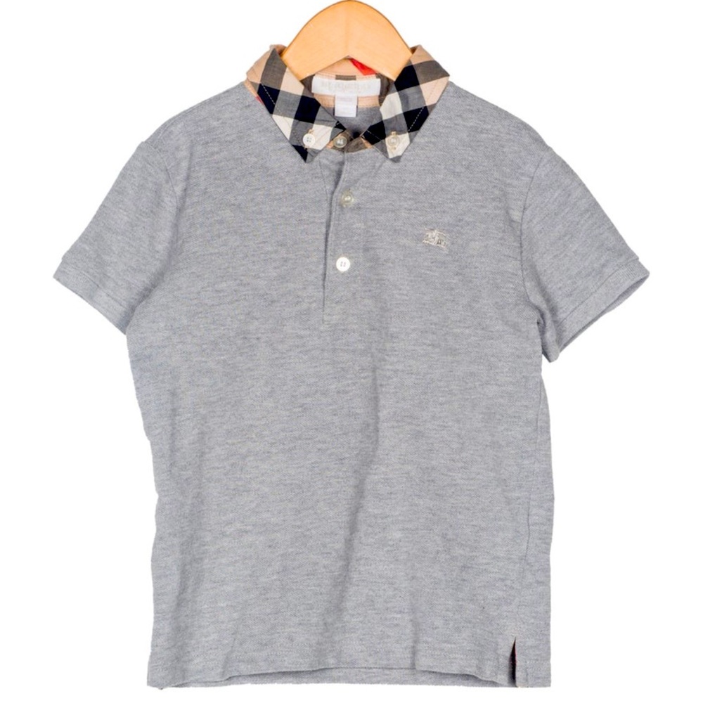 BURBERRY boys grey polo shirt 6y